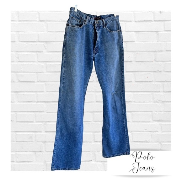 Polo Ralph Lauren Vintage Jeans Woodrow Relaxed Fit Distressed Men’s 34 X 34 Y2K - Picture 1 of 14